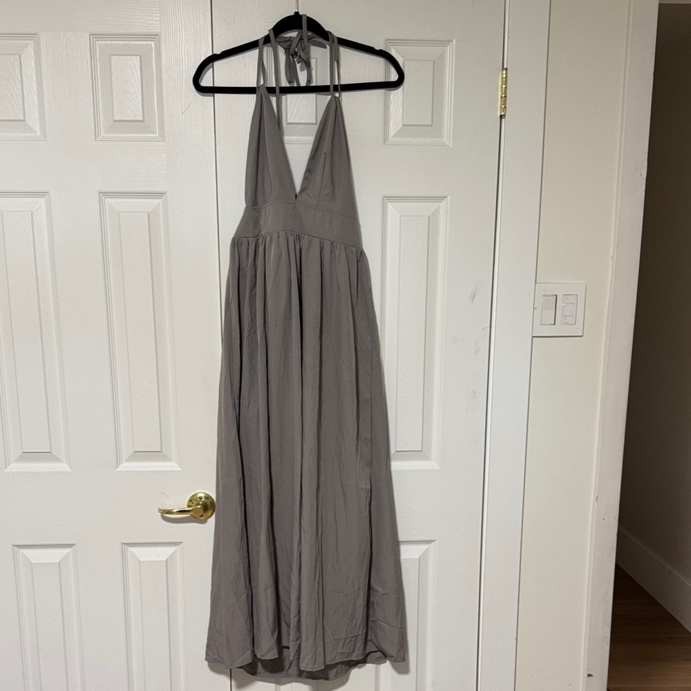 SHEIN Gray Halter Maxi Dress NWOT